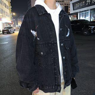 Embroider Denim Loose-fit Jacket