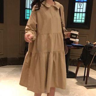 Peter Pan Collar Tiered Midi Dress