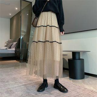 Dotted Mesh Layer Midi Shirt