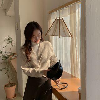 Plunge-neck Knotted Sweater