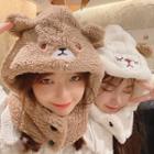 Chenille Animal Hooded Neck Scarf