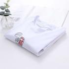 Cat Embroidered Short-sleeve T-shirt White - One Size