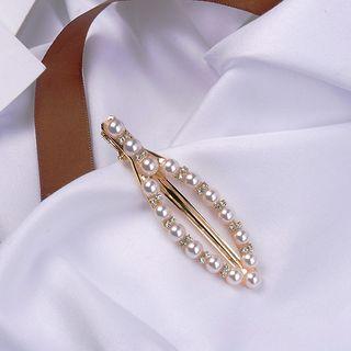 Beaded Hair Clip White - One Size