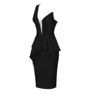 Set: Sleeveless One-shoulder Top + Pencil Skirt