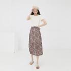 Printed Midi Straight-fit Skirt As Shown In Figure - One Size