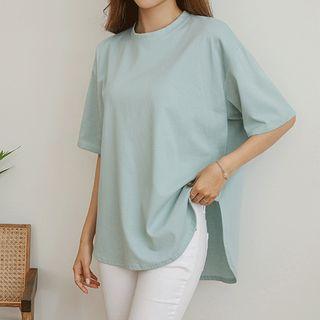 Slit Dip-back Boxy T-shirt