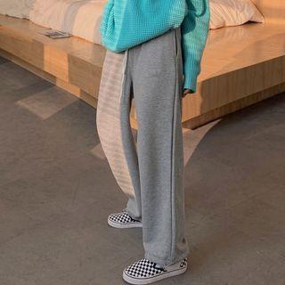High Waist Drawstring Plain Sweatpants