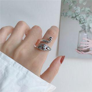925 Sterling Silver Peacock Open Ring 1365 - One Size