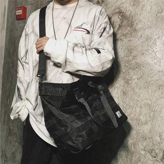 Plain Crossbody Tote Bag Black - One Size