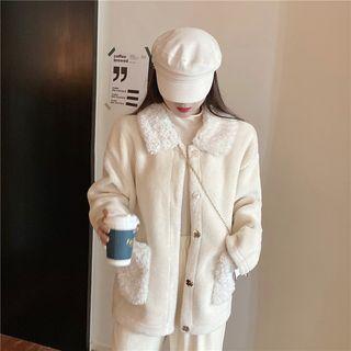Furry Buttoned Jacket As Shown In Figure - One Size