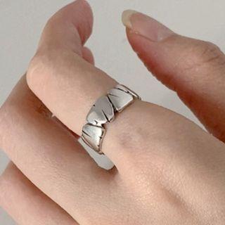 Textured Stainless Steel Open Ring