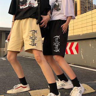 Letter Embroidery Shorts