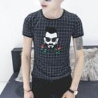 Embroidered Plaid Short Sleeve T-shirt
