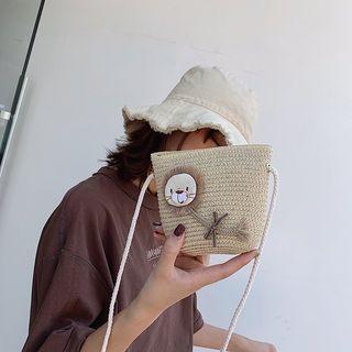 Lion Straw Crossbody Bag