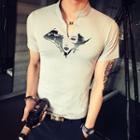 Short-sleeve Face Print Top