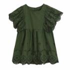 Ruffled Sleeves Eyelet Blouse