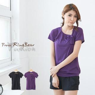 Bow-accent Short-sleeve Top