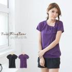 Bow-accent Short-sleeve Top