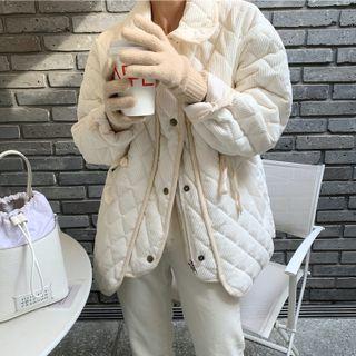 Plain Corduroy Quilted Jacket