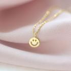 925 Sterling Silver Smiley Pendant Necklace As Shown In Figure - One Size