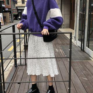 Oversized Sherpa-fleece Sweatshirt Purple - One Size