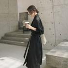 Double-breasted Midi Trench Coatdress