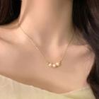 Faux Pearl Pendant Alloy Necklace Pearl Necklace - Gold - One Size