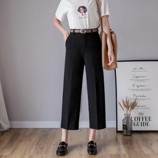 High-waist Straight-leg Dress Pants