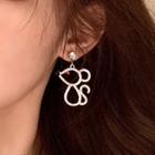 Rhinestone Mouse Outline Earrings