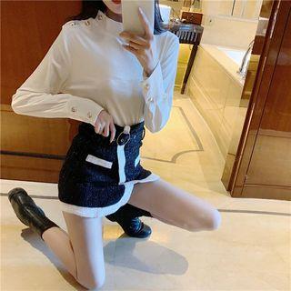 Velvet Long-sleeve T-shirt / Mini Skirt