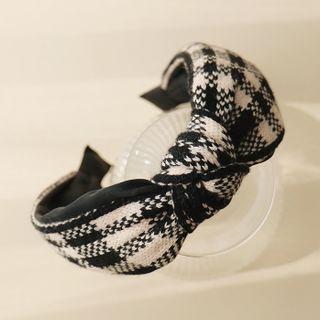 Houndstooth Knot Headband Houndstooth - Black & White - One Size