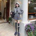 Sweater Vest / Shirt / Pleated Mini A-line Skirt / Necktie