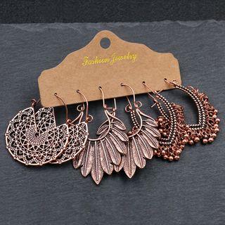 3 Pair Set: Alloy Dangle Earring (assorted Designs)