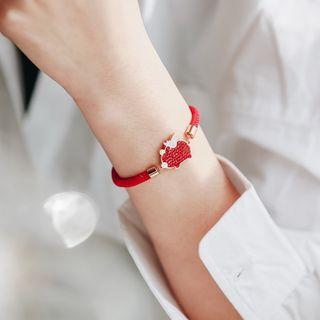 Rhinestone Flying Pig Red String Bracelet Flying Pig Red String Bracelet - One Size