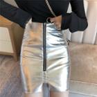Zip-waist A-line Skirt