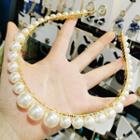 Faux Pearl Headband Gold - One Size