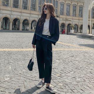Set: Single Breasted Blazer + High-waist Dress Pants