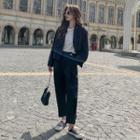 Set: Single Breasted Blazer + High-waist Dress Pants