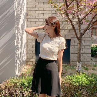 Flared Plain Miniskirt