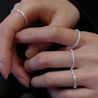 Chained Alloy Ring 1 Pc - Silver - 1.6cm