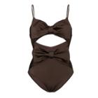 Bow Accent Cut-out Swimsuit