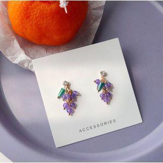 Grapes Bead Fringed Earring