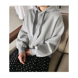 Velvet-strap Thick Hoodie