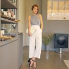Zip-side Wide-leg Dress Pants
