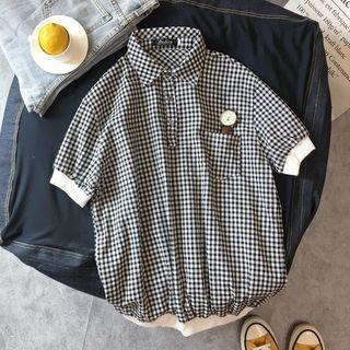 Checked Short-sleeve Polo Shirt
