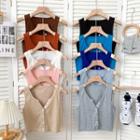 Button-up Crop Tank Top In 12 Colors