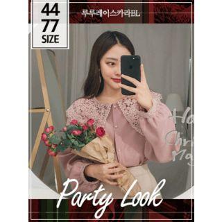 Lace Wide-collar Blouse