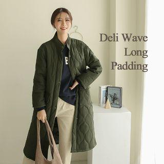 Flap-pocket Snap-button Padded Coat