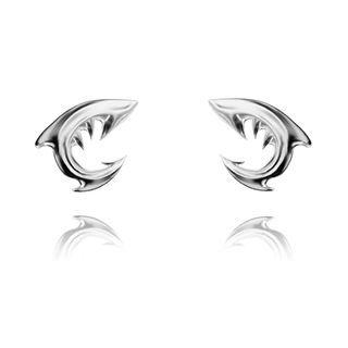 Shark Alloy Earring 1 Pair - Silver - One Size