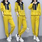 Set: Two-tone Half-zip Hoodie + Sweatpants